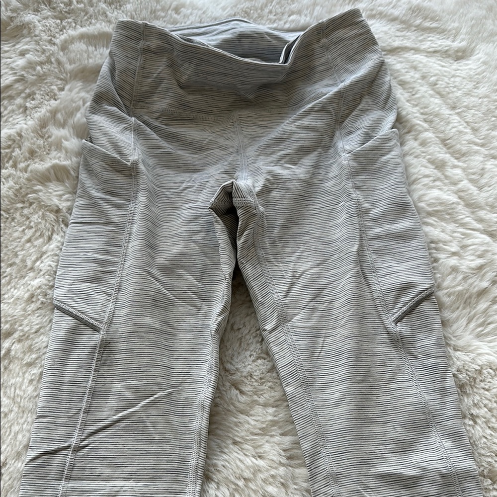 Lululemon Gray Striped Leggings